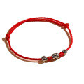 wholesale S925 Sterling Silver Red Thread Lotus Bracelet, Unique Design Woven Couple Rope for Boyfriend or Girlfriend, New Arrival for Birth Year-0-4