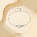 wholesale S925 Sterling Silver Fashion Oval Double Loop Bracelet for Women, Minimalist and Versatile Stackable Accessory-0-0