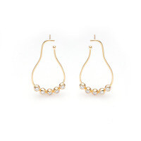 wholesale 925 Silver Gold Plated Zircon Winter New High-Quality Earrings Japanese Light Jewelry Dunli Jewelry Wholesale-925 silver gold-plated zircon earrings 925 silver