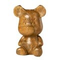 wholesale Metal Material Natural Sandalwood Carved Bear Violent Bear Old Mountain Sandalwood Green Sandalwood Wood Handmade DIY Bag Charm Car Hanging Ornament-0-4