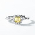 wholesale S925 Sterling Silver Euro American New Fashion Personalized Ice-Cut Yellow High-Carbon Diamond Ring for Women Cross-Border Exclusive-0-1