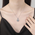 wholesale S925 Sterling Silver Cross-Border New Colorful Moissanite Snowflake Pendant with Advanced Design Sense Collarbone Chain Christmas Gift-0-3