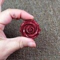 wholesale Metal material natural high-content cinnabar rose pendant necklace, sweater chain, handmade DIY cinnabar jewelry accessory-0-3