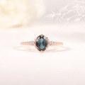 wholesale S925 sterling silver gold-plated synthetic alexandrite gemstone ring with color-changing-0-0