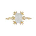 wholesale 10K Gold New Gemstone Ring Light Luxury Set with Natural Aquamarine Ice Transparent Elegant Vintage Ring for Women-0-4