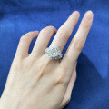 wholesale S925 Sterling Silver New 10*10 White G Color High Carbon DiamondRing-0-3