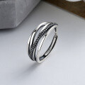 wholesale S925 Sterling Silver Retro Multi-Layer Wide Geometric Ring Hip-Hop Punk Women's Index Finger Ring-0-0