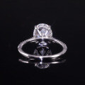 wholesale S925 sterling silver oval-shaped 3ct engagement ring with a large main stone moissanite, comes with certificate-0-2