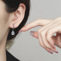 925 Sterling Silver Cross-Border Moissanite Heart Bullhead Stud Earrings-0-2