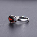 wholesale S925 Silver Natural Red Garnet Ring Fashionably Light Luxury Design Set with Natural Gemstones-0-3