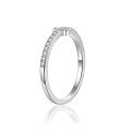 18k Gold Plated S925 Silver Full Moissanite Dainty Cross Ring Stackable Tail Ring for Women-0-3