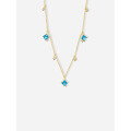 wholesale S925 Sterling Silver Cross-border Sea Blue Zircon Necklace-0-4
