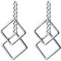 wholesale S925 Silver Earrings, Small Fresh Hollow Square Sweet Geometric Earrings, Elegant Ear Accessories G1488-0-4
