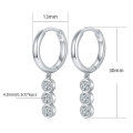 wholesale 18K Gold Plated 925 Sterling Silver Fashion Moissanite Earrings, Elegant Three-Stone Bubble Ear Drop, Cross-Border Wholesale Moissanite Earrings-0-6