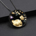 wholesale S925 Silver Designer Element Pendant, Chinese Zodiac Tiger Year Natural Gemstone Necklace Pendant-0-2