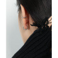 wholesale S925 Sterling Silver Korean Version Ins Niche Design Minimalist Versatile Geometric Circular Twist Texture Ear Clips for Women-0-3