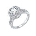wholesale S925 silver moissanite 1-2CT main stone moissanite women's fashion ring, best-selling cross-border TEMU product in Europe and America-0-4