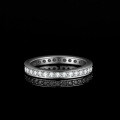 S925 Silver Moissanite Ring Geometric Full-Circle Stacking Ins Pinky Ring-0-2
