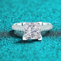 S925 Sterling Silver Moissanite Square Ring for Women-0-4