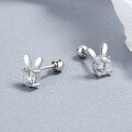wholesale 925 Sterling Silver Rabbit Zircon Stud Earrings For Women-0-5