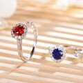 wholesale 18K Gold 08ct Round Lab-Grown Ruby Rotating Women's Minimalist Moissanite Ring-0-6