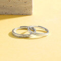 wholesale S925 Sterling Silver "Vows of Love" Couple Rings, Men and Women Matching Set, Minimalist and High-End Matching Rings for 520 Valentine's Day Gift-0-5