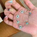 wholesale 925 Sterling Silver Vintage Turquoise Daisy Bracelet, Luxe Fashion Old Money Style Floral Bracelet for Women-0-2