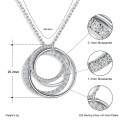 wholesale S925 Sterling Silver Four-Loop Circle Pendant Necklace for Women, Fashionable and Versatile Cross-Border Necklace with Moissanite, Inspired by Designer Styles-0-5