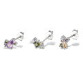 wholesale S925 Sterling Silver Earrings Set with Colored Zircon, 3 Pairs in 1, Cross-Border Hot Pick Fashion Accessory-0-12