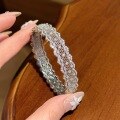 wholesale 925 Sterling Silver Hollowed Lace Full Diamond Bracelet, Small Niche Design, Starry Sky Mesh Bangle, Light Luxury Heavy Work Craftsmanship for Women-0-5