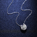 Moissanite S925 Sterling Silver Horseshoe Pendant Necklace for Women-0-0