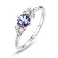 wholesale S925 Sterling Silver Cross-Border New Simple Geometry Lab-Grown Alexandrite Ins Fashion Trend Ring Wholesale-0-5