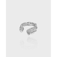 wholesale S925 Sterling Silver 167 Korean Version Ins Small Design Minimalist Irregular Tin Foil Texture Ear Clip for Women Without Ear Piercings-18K gold [single] 925 silver