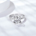 S925 Silver 18K Gold Plated 1-Carat Classic Bull Head Women's Engagement Ring-0-2