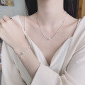 wholesale S925 Sterling Silver Korean-style Creative Broken Silver Pieces Spliced Pearl French Baroque Wind Bracelet Necklace-0-3