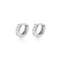 wholesale S925 silver Korean-style minimalist and fresh row of diamond small ear hoops, elegant and petite stud ear clips E5626-0-4