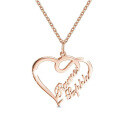 wholesale Metal: 925 Sterling Silver Cross-Border Best-Seller Two Names Heart Necklace Corporate Team Creative Gift-0-3