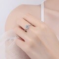 wholesale S925 Sterling Silver Genuine D Color Moissanite Ring for Women, Snowflake Twist Shank Luxury Engagement Wedding Ring-0-1