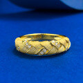 wholesale S925 Silver Italian Craft Wheat Weave Brushed Ring, Same Style as Xiaohongshu, for Daily Wear-0-0