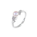 wholesale S925 Sterling Silver Adjustable Swan Freshwater Pearl Ring for Women, Elegant and Lightly Luxurious Pearl Ring to Gift Girlfriend-0-4