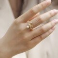 wholesale S925 Sterling Silver Gold-Plated Snake-Shaped Ring, Cute and Minimalist, European and American New Fashion Trend Pearl Ring for Wholesale-0-3