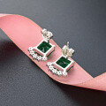wholesale S925 Sterling Silver European and American Cross-Border Vintage Crystal Rhinestone Square Stud Earrings for Women-0-2
