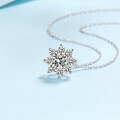 wholesale PT950 gold plated 925 sterling silver necklace for women with moissanite sunflower pendant, factory-0-1