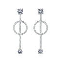 wholesale S925 Sterling Silver High-Quality Moissanite Split Long Earrings, Luxury Niche Design, Ready Stock Wholesale-0-4