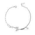 wholesale S925 Sterling Silver Fashion Diamond-Inlaid Butterfly Dancing Bracelet, Niche Design, Simple and Versatile, High-End Jewelry Gift-0-4
