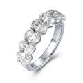 wholesale 18K Gold Oval-Shaped Row of Lab-Grown Diamonds Stacking Ring, Minimalist and Niche Diamond Ring for Proposal-0-4