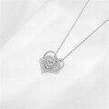 wholesale Sterling silver Yaxi full-set zircon heart necklace for women, versatiledesign with a sense of luxury, gift for girlfriend, collarbone chain accessory-0-1