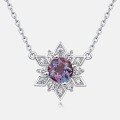 wholesale S925 silver new fashion trendy snowflake pendant necklace with lab-grown alexandrite cross-border supply-0-3