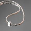 wholesale 925 Sterling Silver Nalan Geometric Crushed Silver Square Light Luxury Versatile Irregular Cut Collar Chain D9621-0-0