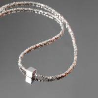 wholesale 925 Sterling Silver Nalan Geometric Crushed Silver Square Light Luxury Versatile Irregular Cut Collar Chain D9621-S925 Silver Necklace 925 Silver